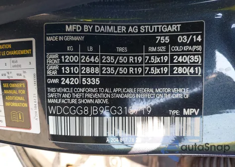 2014 Mercedes-Benz Glk 350 4Matic z USA, uszkodzony, nr VIN WDCGG8JB9EG315719